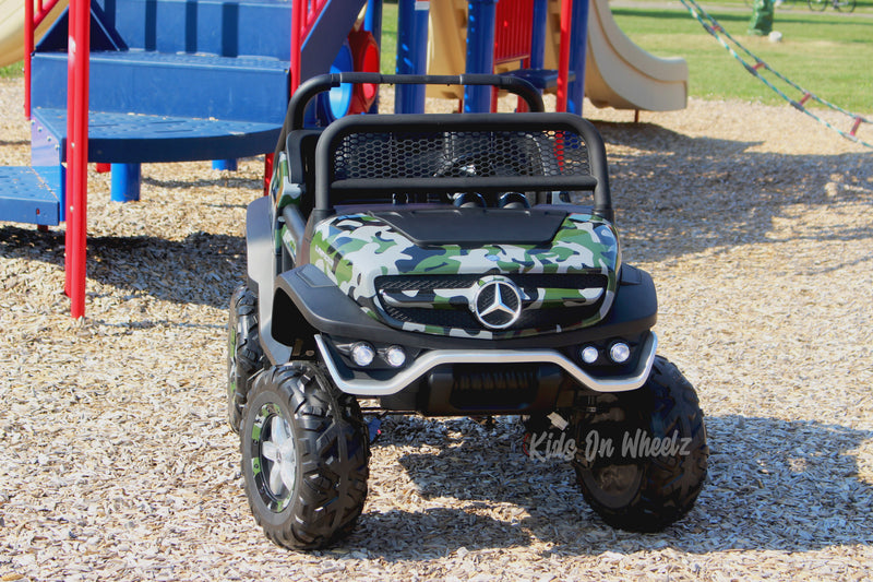 MERCEDES BENZ UNIMOG ATV 12V 2 SEATER - CAMO EDITION - Kids On Wheelz
