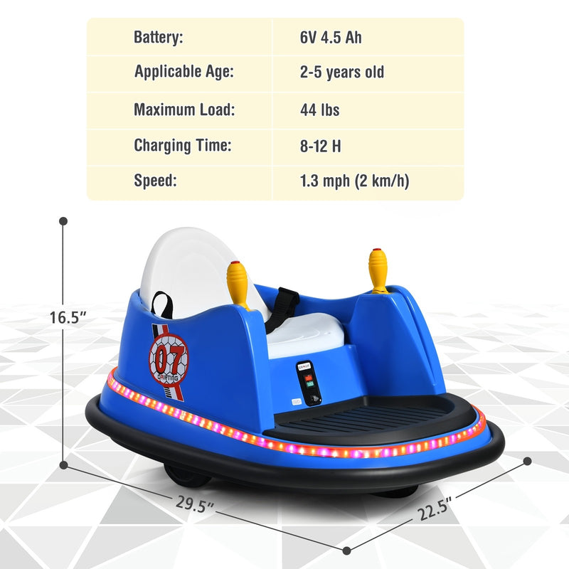 6V Kids Ride On Bumper Car 360-Grade Spin Race Toy con control remoto-Costway- 