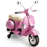 6V Kids Ride on Vespa Scooter Motorcycle with Headlight Pink -Costway-