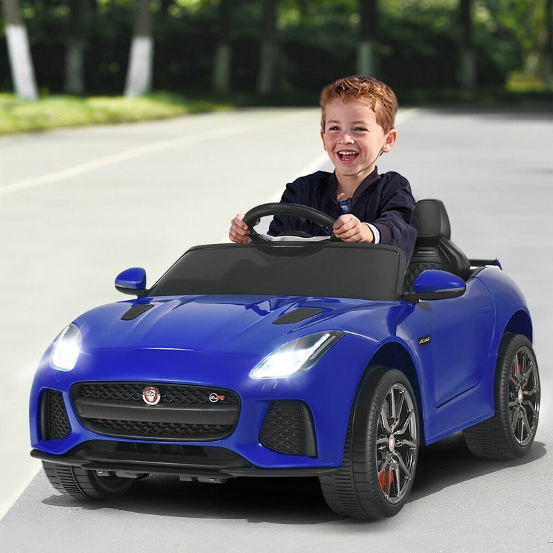 12V Jaguar F-Type SVR Licensed Kids Ride On Car Blue