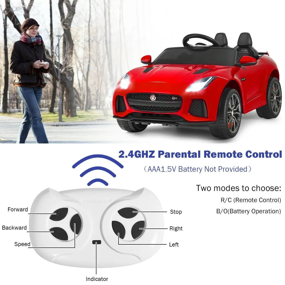 12V Jaguar F-Type SVR Ride-On Car – Red Sports Fun – Kids On Wheelz