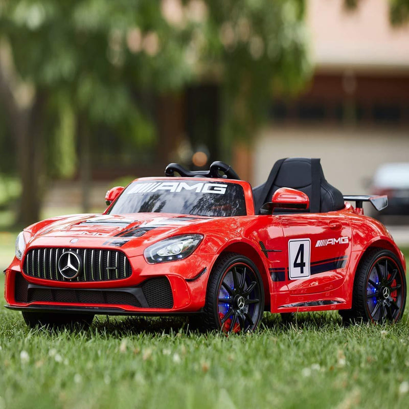 Mercedes-Benz AMG GT4 12V Electric Motorized Ride On Car for Kids with Parental Remote Control, Voltz Toys