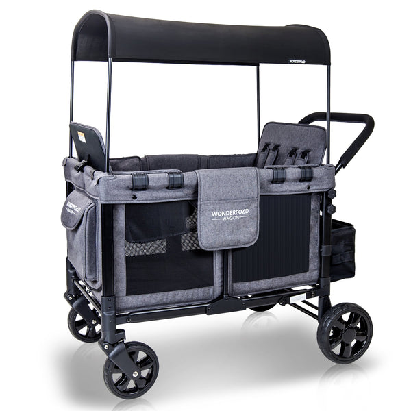 W4 Original Quad Stroller Wagon (4 plazas) gris carbón - Wonderfold 