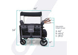 Cochecito de bebé W4 Luxe multifuncional Wagon (4 plazas) gris con marco negro Pedido pendiente -WonderFold 